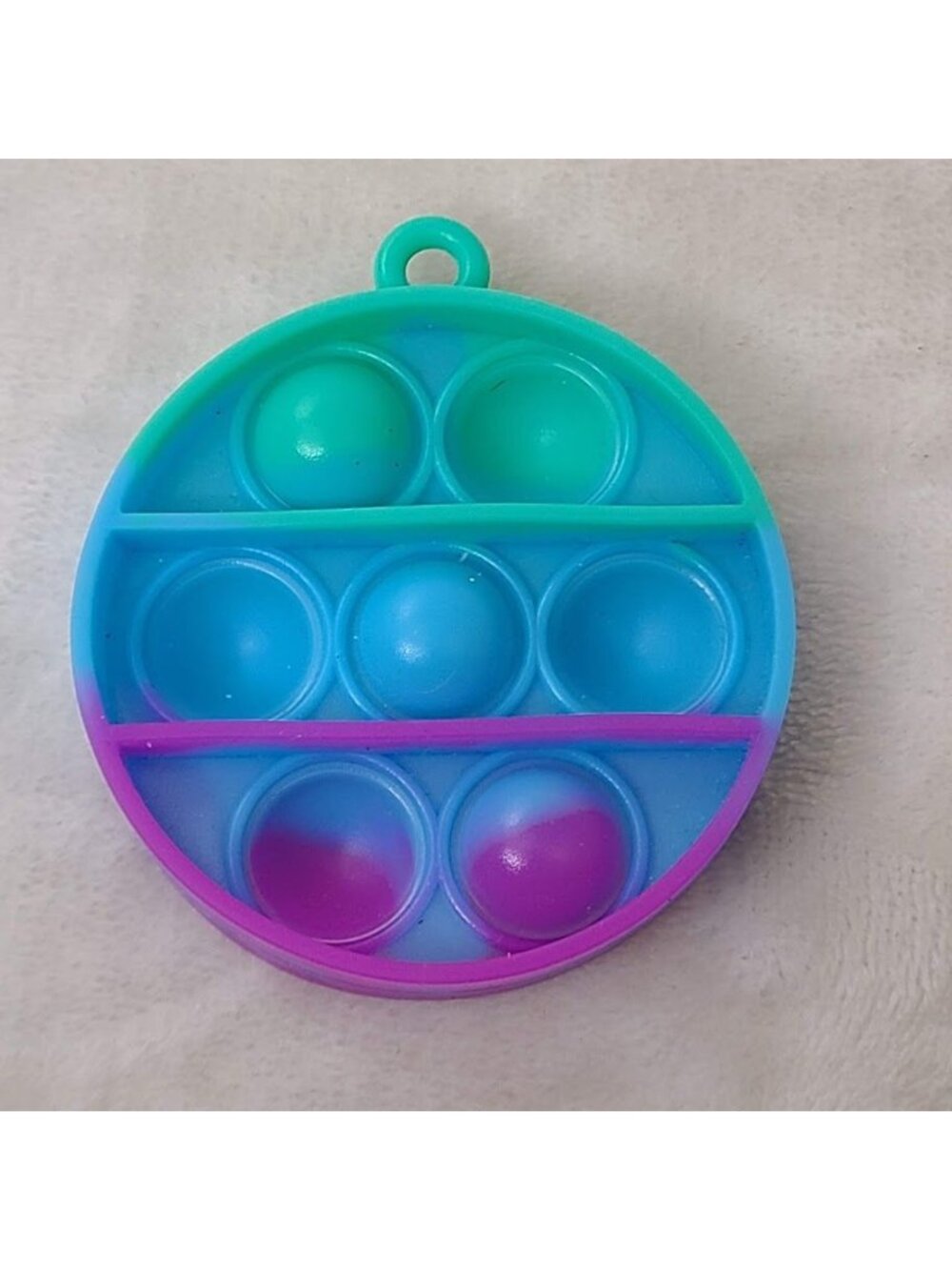 Mini Pop It Keychain Fidget Toy Round Silicone Push Bubble Sensory 2.75" - Picture 4 of 5